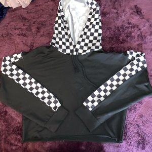 Cropped checker sweater